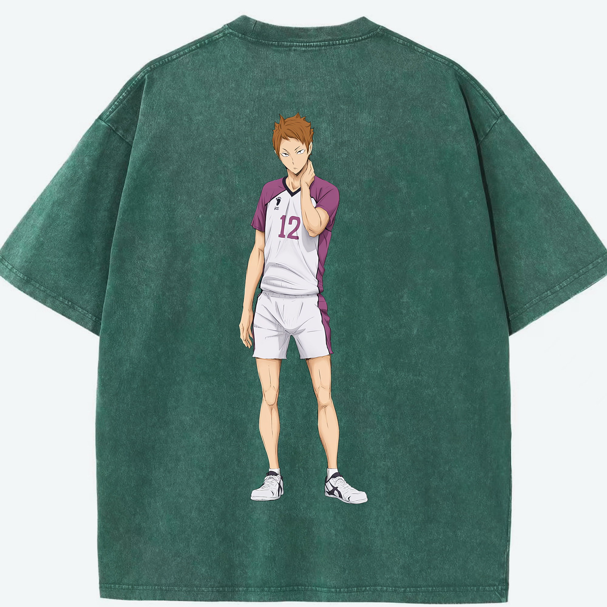 （画像用） ハイキュー!! Haikyu!! 綿100% ヴィンテージ風 半袖Tシャツ（背面プリント）